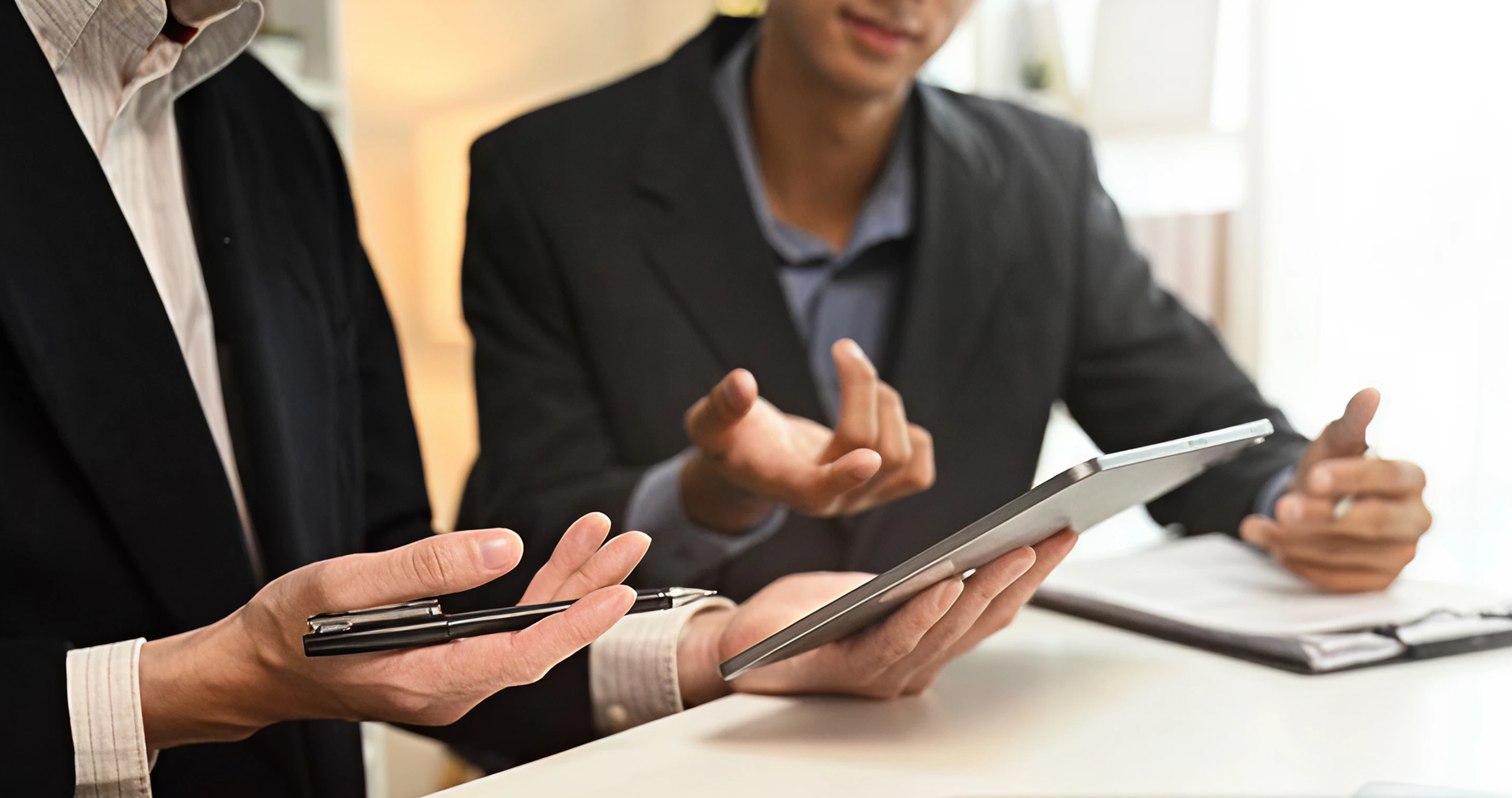 Insurance agent ready to help clients review and plan their coverage